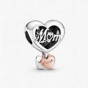 Pandora Silver and Gold Heart Charm